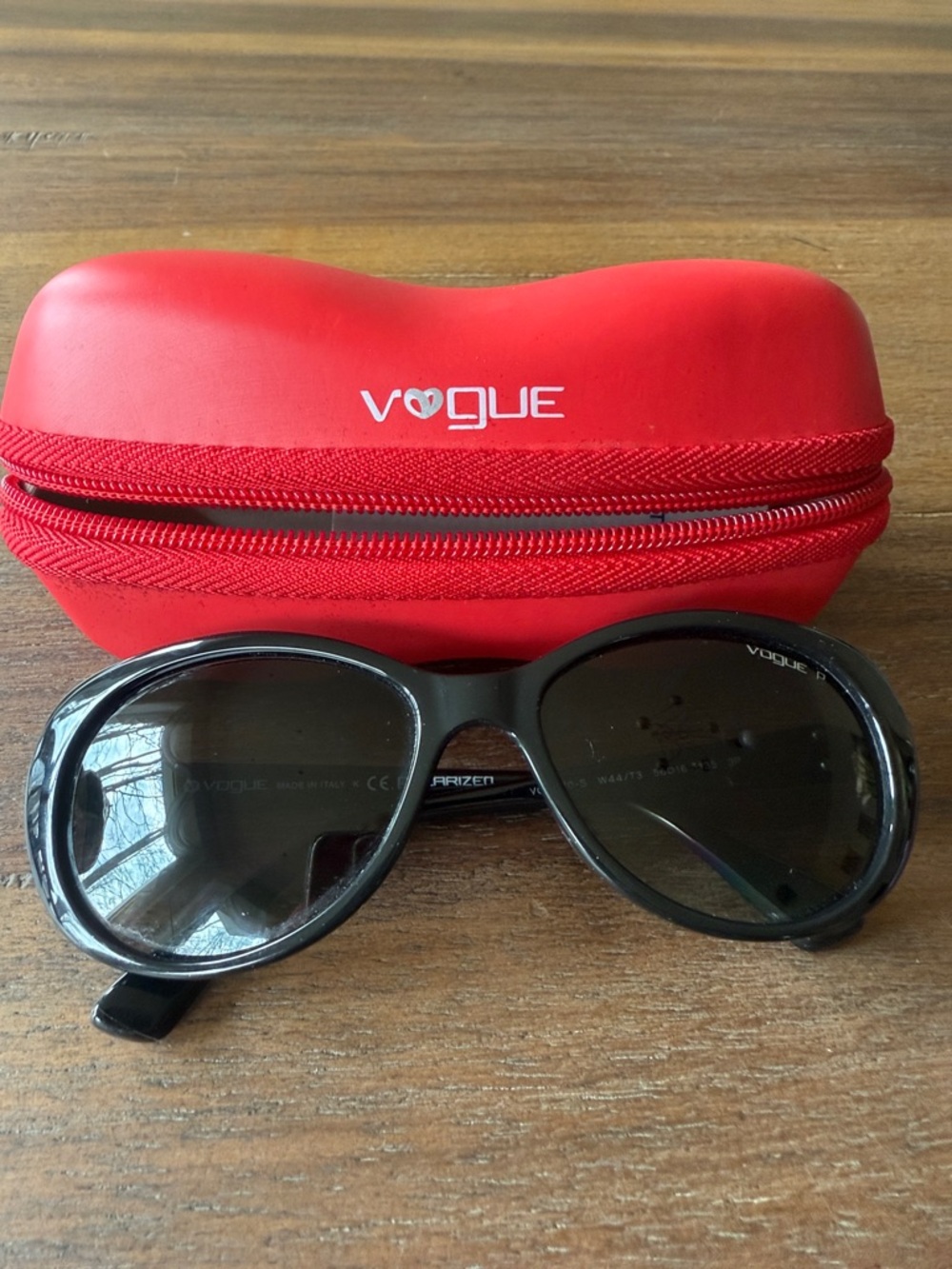 Women’s Vogue Black Sunglasses with Red Branded Case